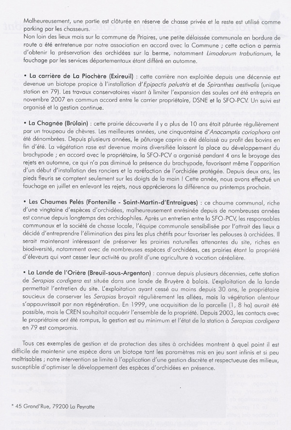 Protection - gestion : (6) Gestion des sites à orchidées en Deux-Sèvres. (J.-C. Guérin) SFO-PCV